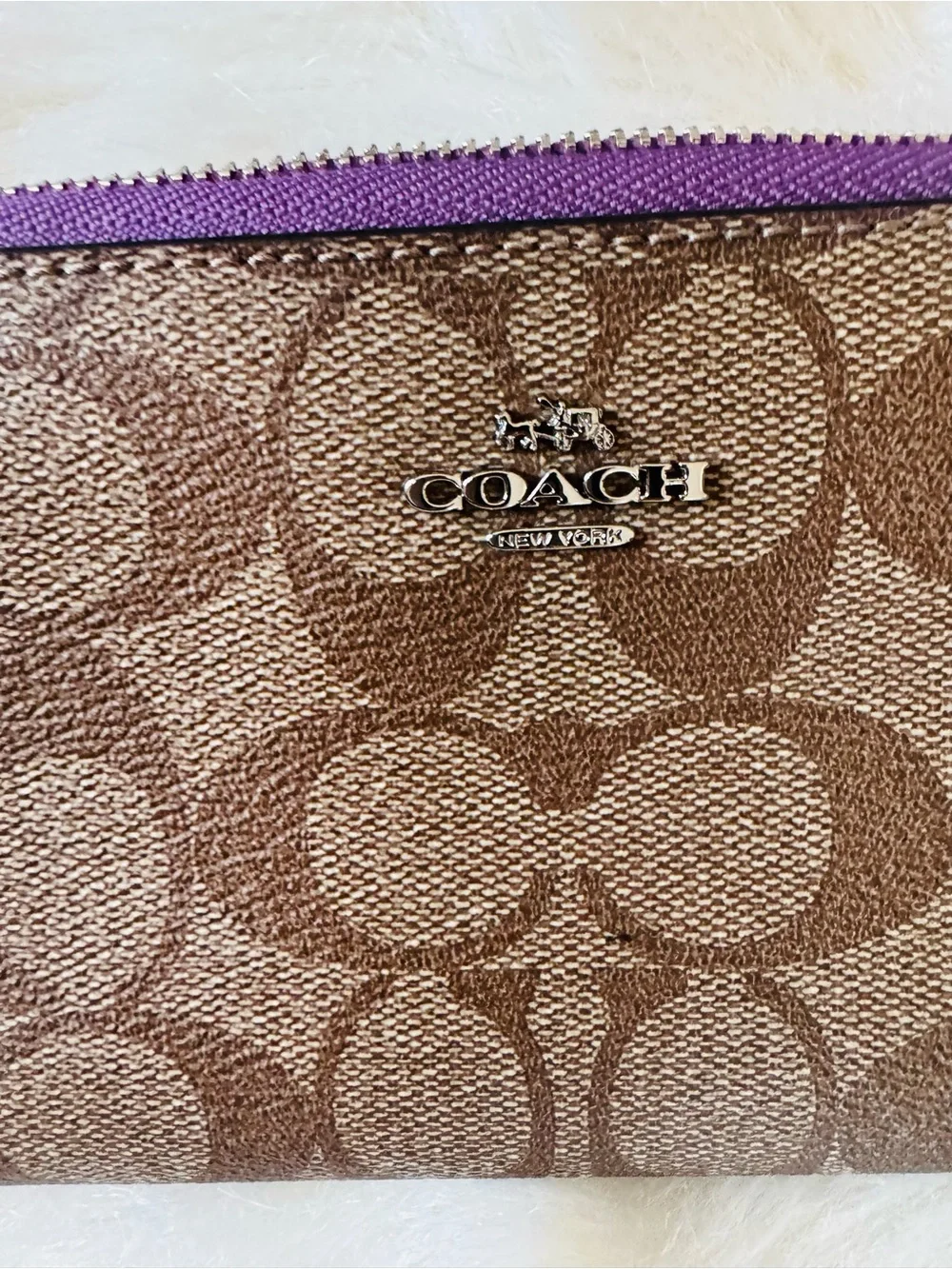 Coach Wallet Wristlet with Purple Trim NWOT - Picture 7 of 7